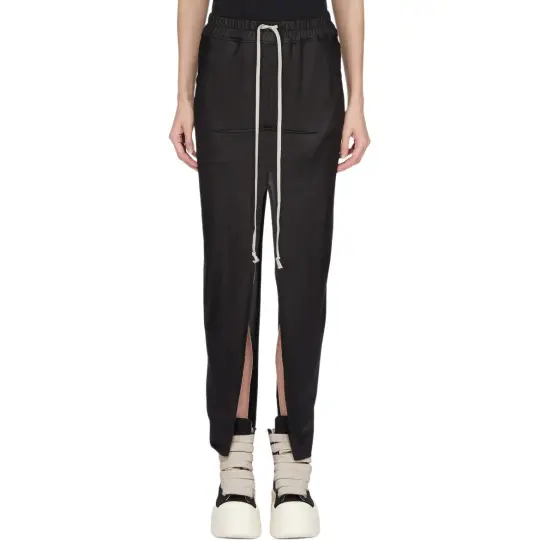 Rick Owens DRKSHDW SS26 однотонное длинное повседневное платье с разрезом для женщин