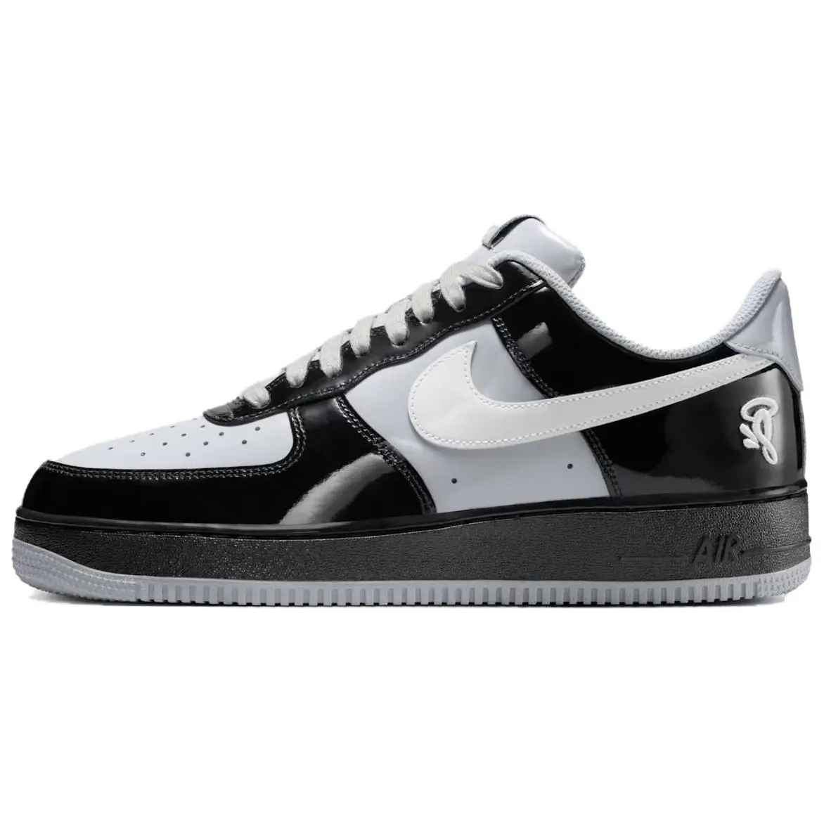 Nike x Central Cee Air Force 1 Low top Skateboard Shoes Men's Black White Gray