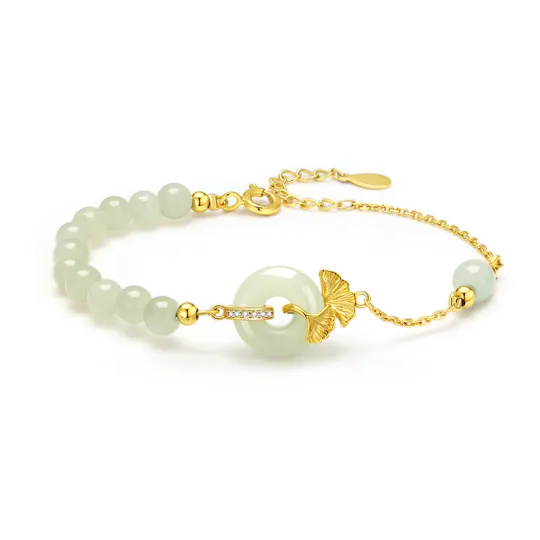 ZSY Bracelets Pale Greenish White Jade Women's