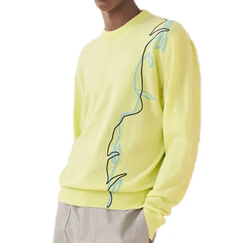 HERMES Sweaters Men's Yellow Crew Neck Moderate Other