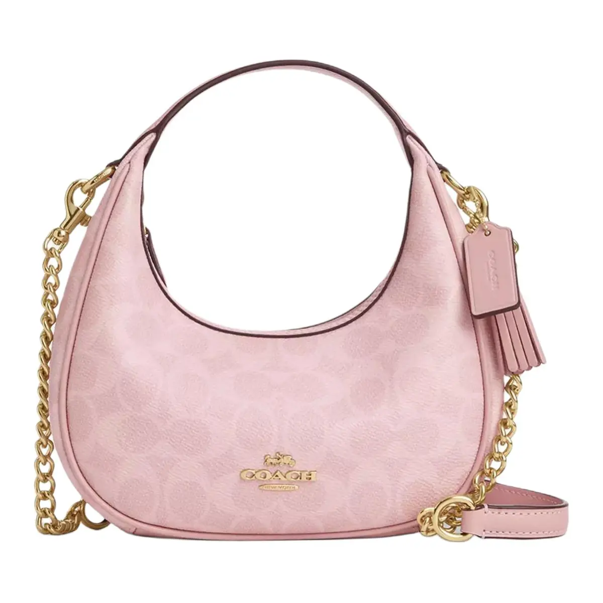 COACH CARMEN Coated Canvas With Leather Shoulder Bag, Crossbody Bag, Handbag Small Women's Pink