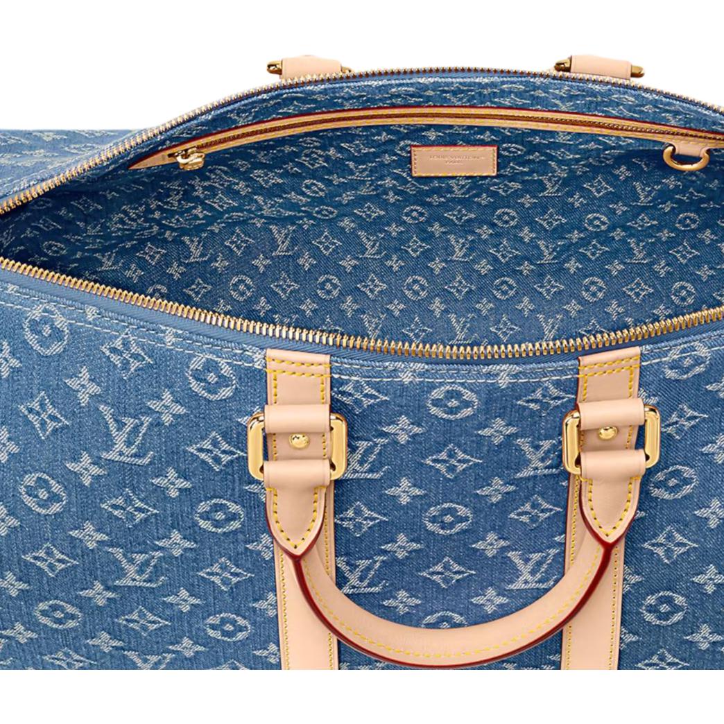 Женская сумка Louis Vuitton keepall Bandoulière 45 (синяя) — фото 5