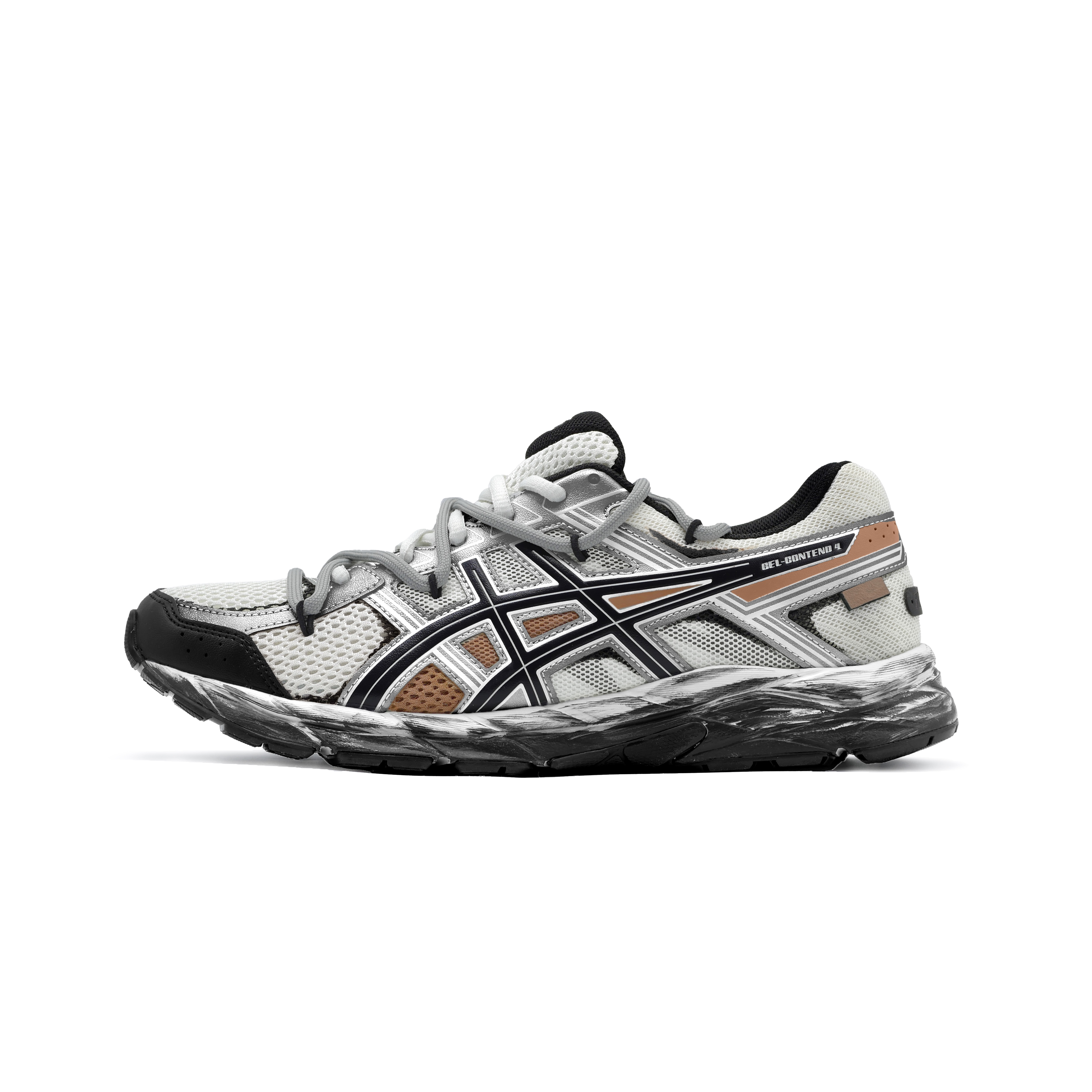 ASICS Gel Contend 4 Running Shoes Men’s Low Top White, Silver, Gray, Brown