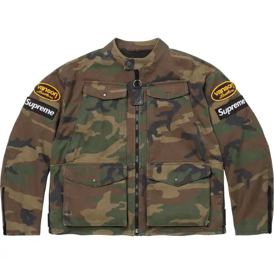 Supreme × Vanson Leathers x Cordura, совместная модель SS26 WEEK3 Куртка с вышивкой на водонепроницаемой молнии, одинаковый стиль для мужчин и женщин