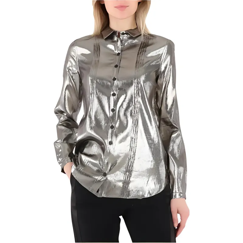 Burberry Shirts Women's Silver Lapel Moderate Other