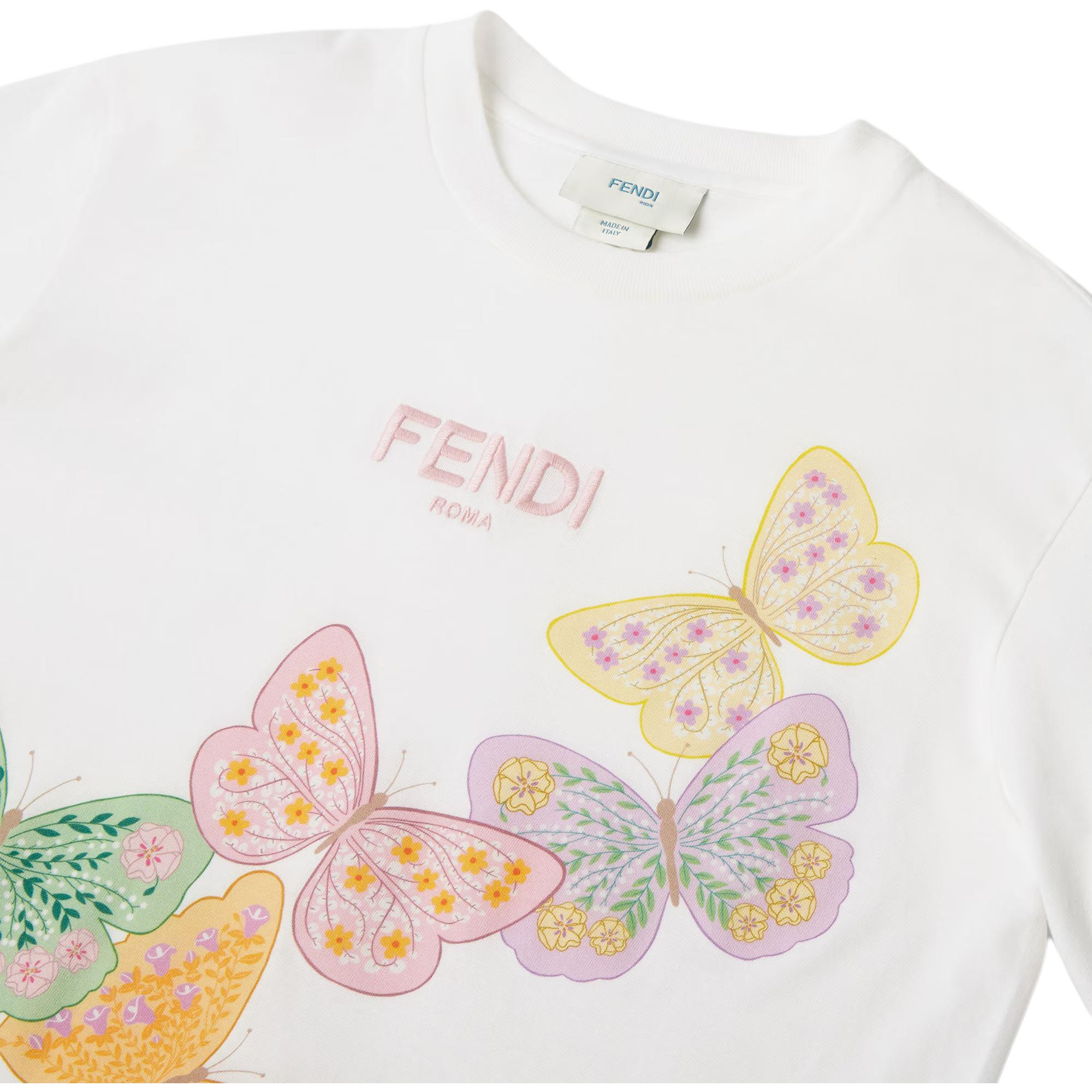 Женская футболка Fendi (белая) — фото 3