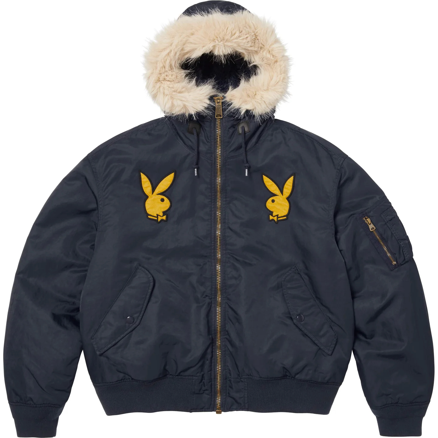 Куртка Supreme × Playboy SS26 WEEK3 Hooded MA-1 (черная)