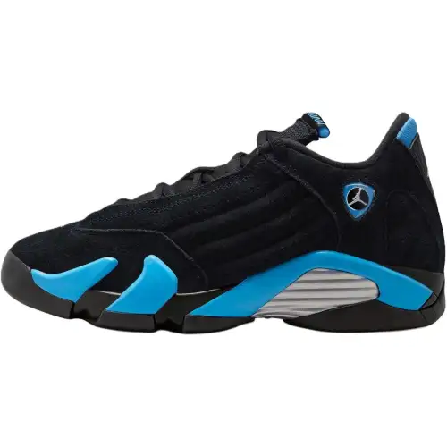 Jordan 14 Suede Mid top Basketball Shoes Black Blue Unisex