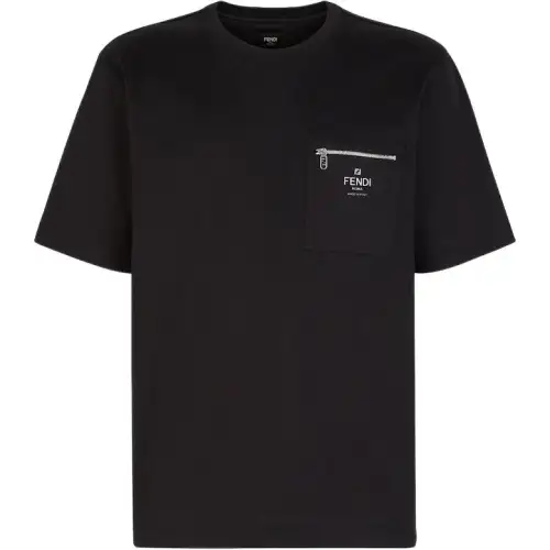 FENDI Logo Printed Crewneck T Shirt