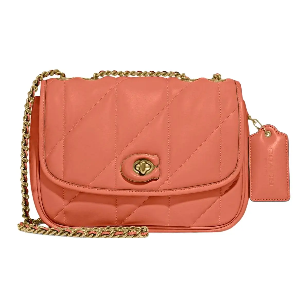 COACH Pillow Nappa Leather Crossbody Bags Medium Women's Macaron Color, Light Coral