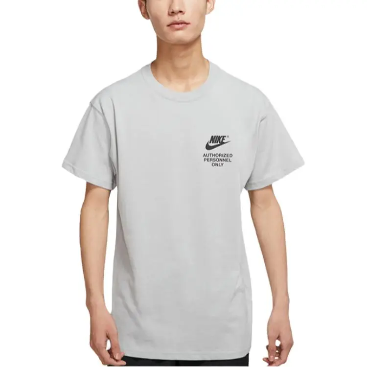 Nike T-Shirts Men's Gray Crew Neck Moderate