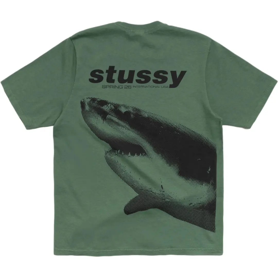 Stussy SS26 SHARK TEE PIGMENT DYED T Shirt Unisex