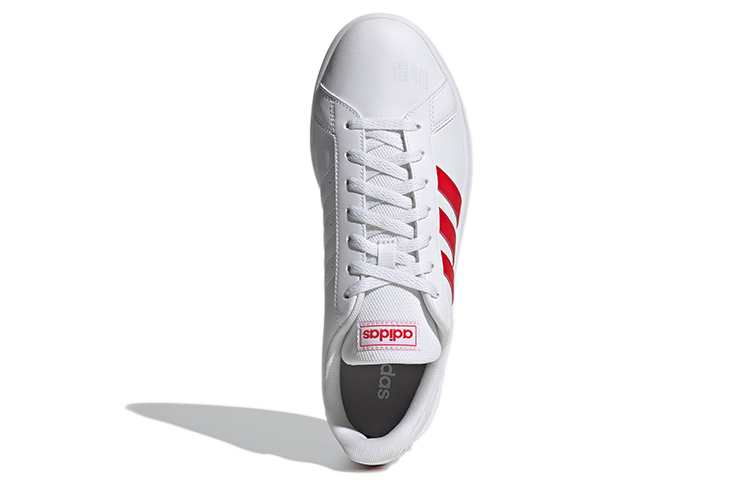Мужские кеды adidas Grand Court Base (бело-красные) — Белый / красный — фото 6