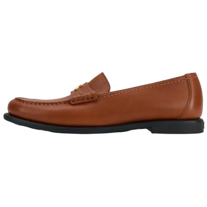 LOUIS VUITTON IVY Cow Leather Loafers Women's Brown