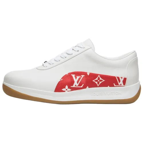 LOUIS VUITTON x Supreme Calfskin Low top Casual Shoes Men's White