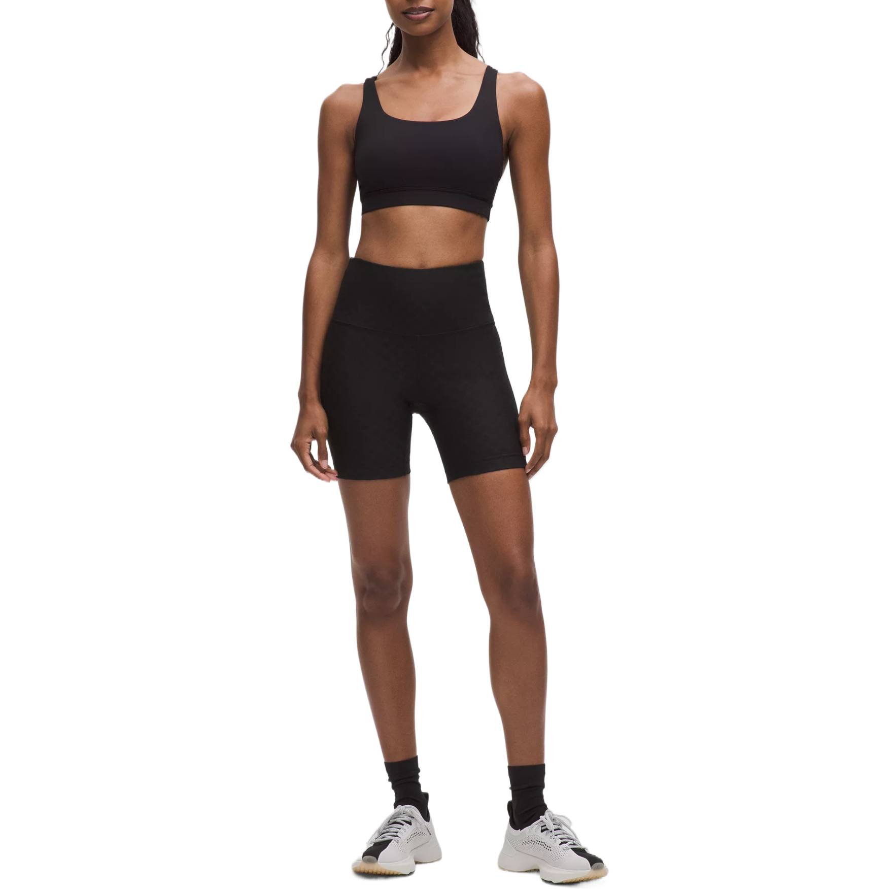 Lululemon JacquardHigh Rise Sports Shorts 6′ Women’s Trace Textured Black