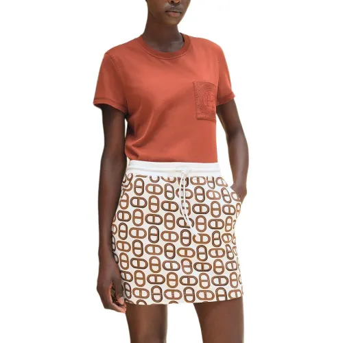 HERMES Casual Short Skirts Women's Chestnut Brown