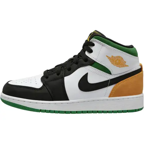 Jordan 1 Mid SE White Laser Orange Lucky Green GS