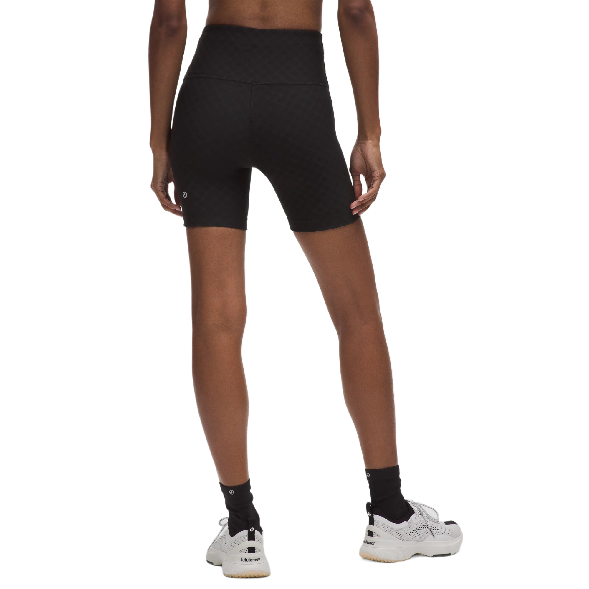 Lululemon JacquardHigh Rise Sports Shorts 6′ Women’s Trace Textured Black