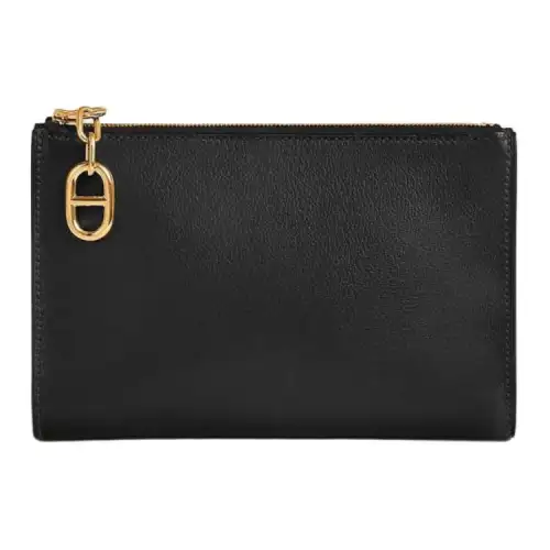 HERMES Zipengo Calfskin Makeup Bag Clutch Men's 89 Noir Black