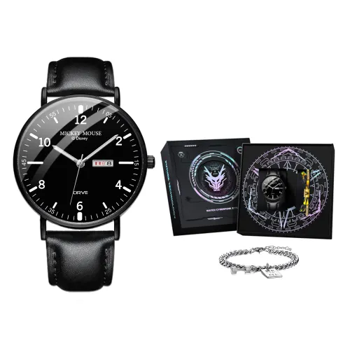 Disney Disney, trend fashionable swiss watch for students, quartz men's watch, black wear-resistant dial, calendar, men's style, quartz mechanism, for teenagers