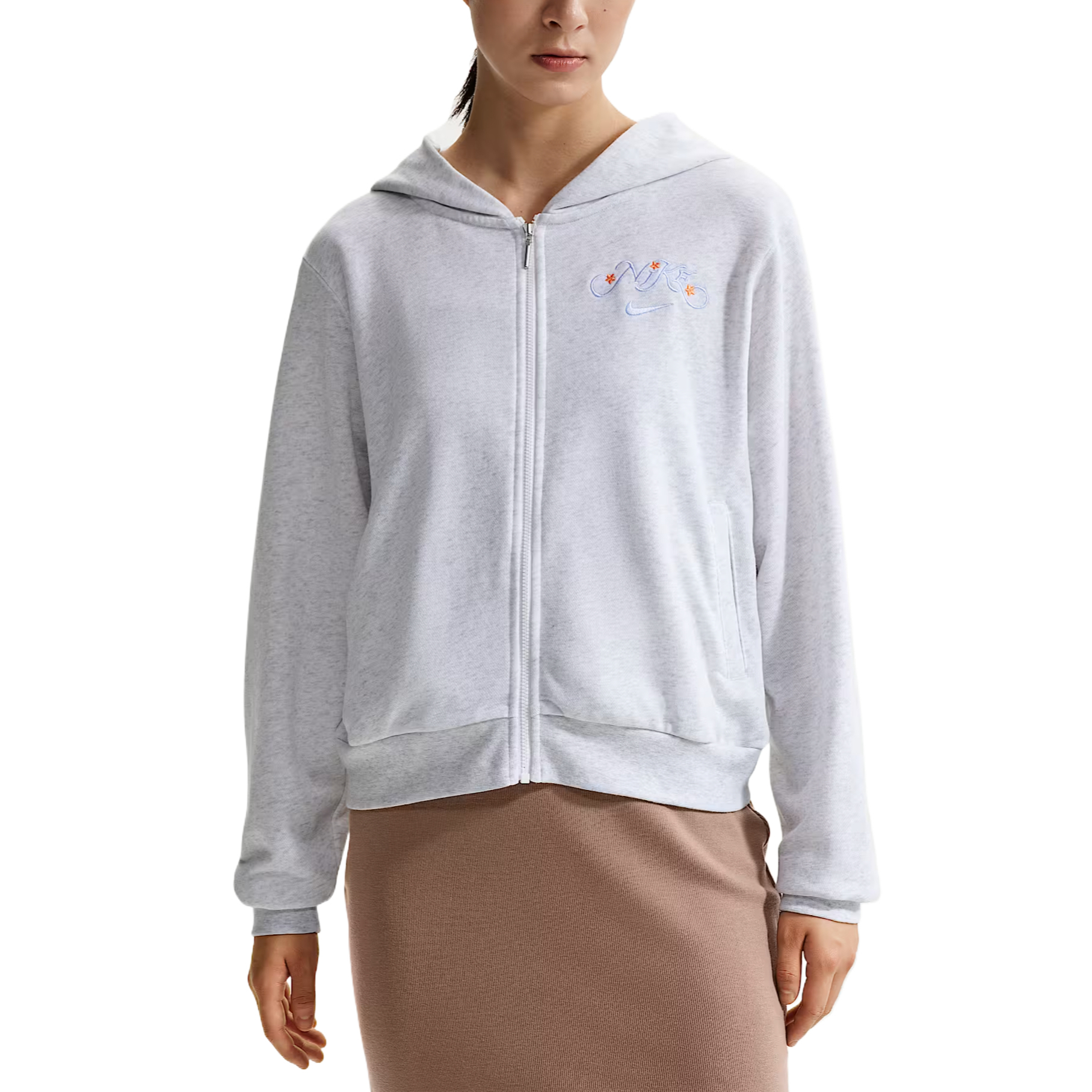 Женское худи Nike Sportswear Chill Terry (серое)