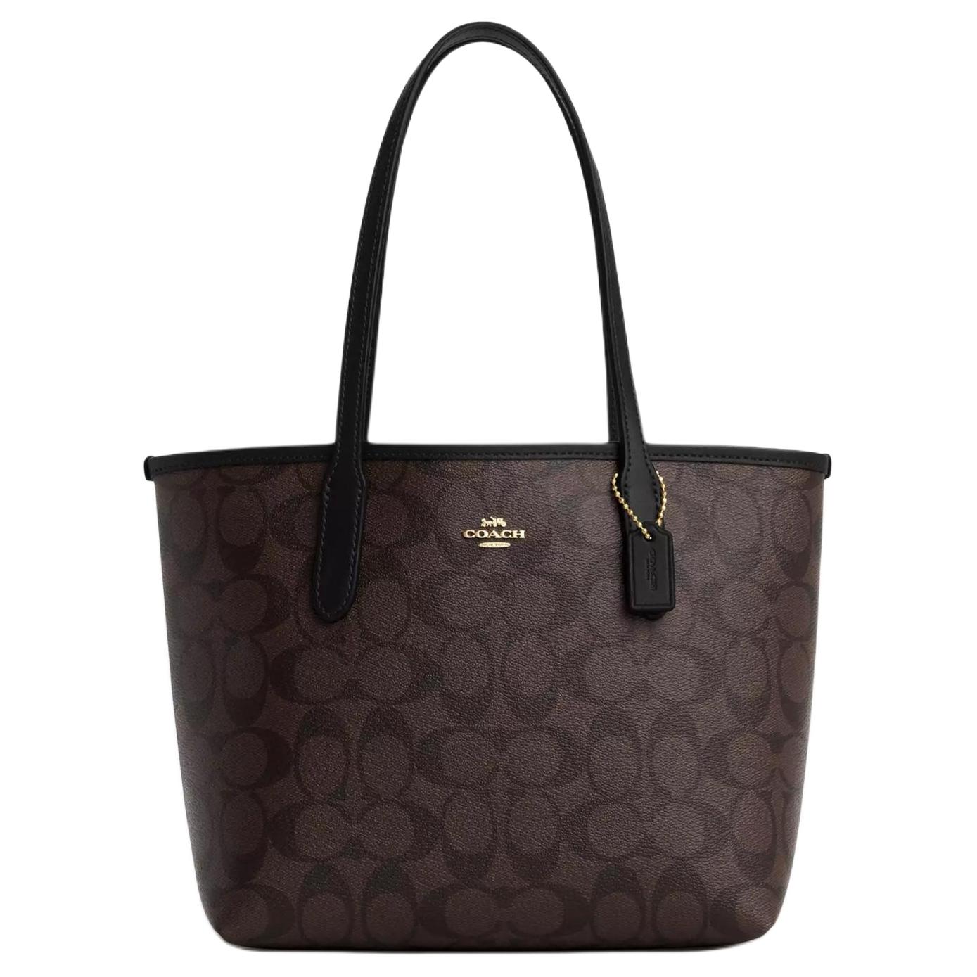Женская сумка COACH City 23 (золото-коричневая)