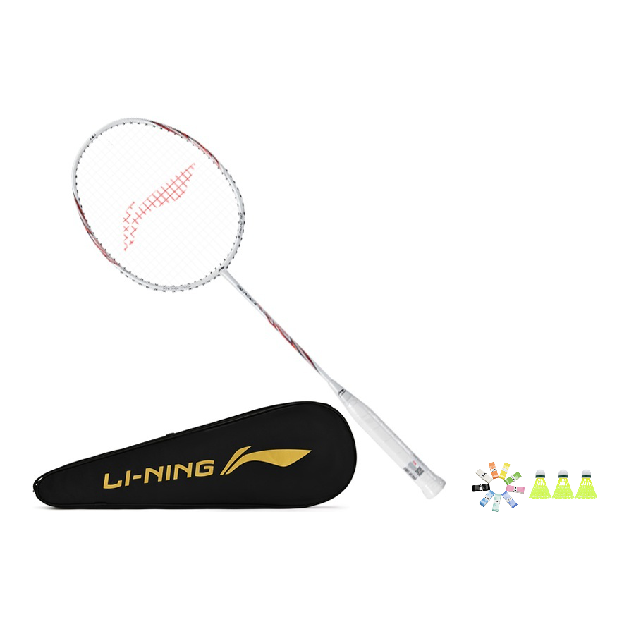 LiNing Sharp Shadow EX LIGHT Full Carbon Badminton Rackets Speed Type Enhanced Swing Speed Advanced Level 5U White Blue