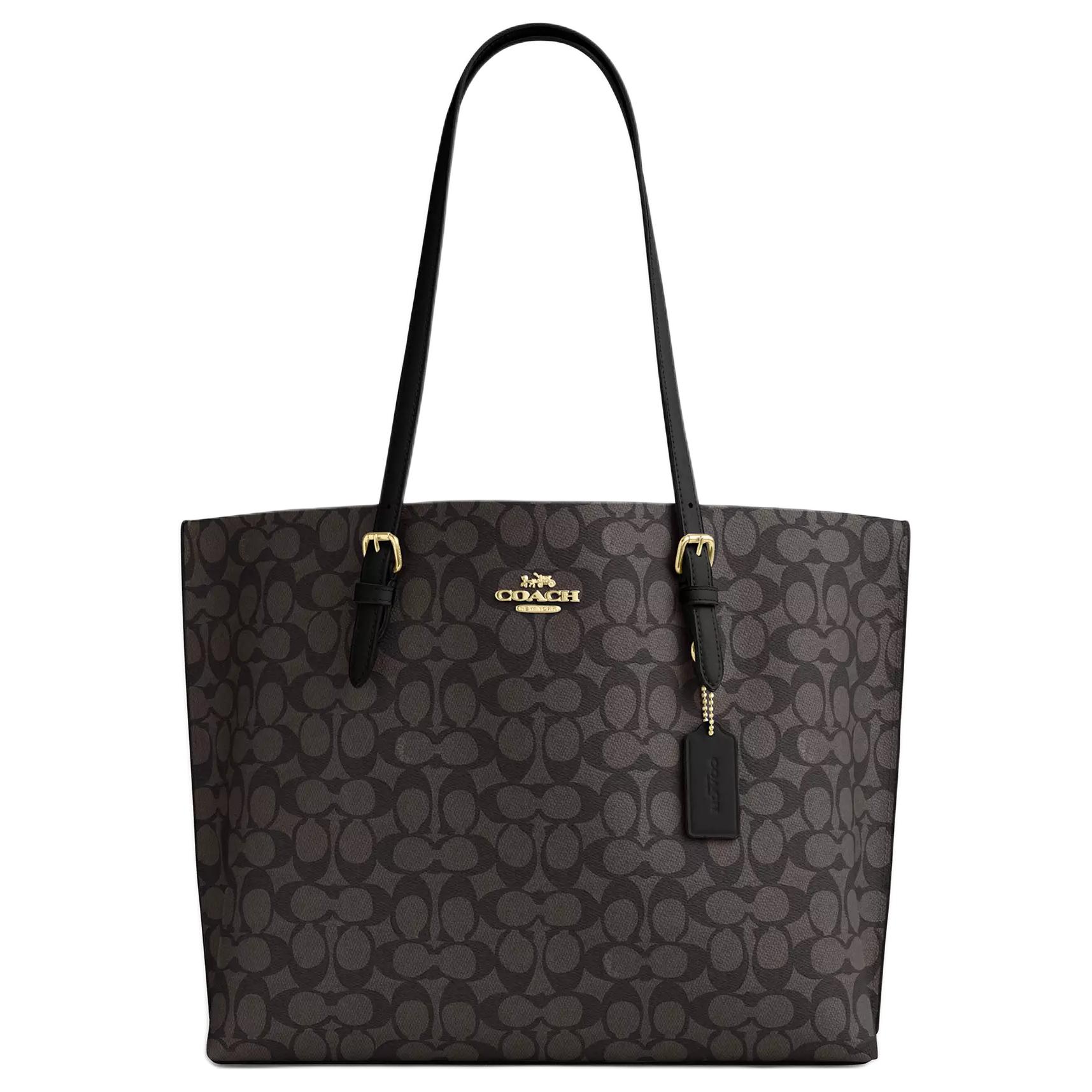 Женская сумка COACH Mollie 34 (орехово-черная)