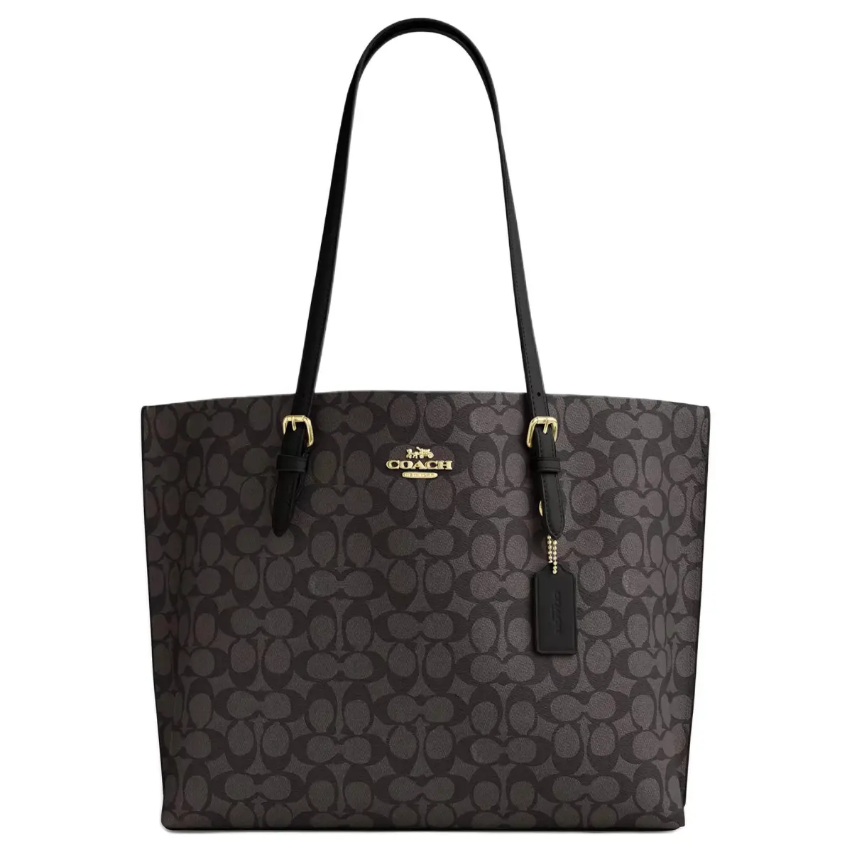COACH Mollie Artificial Leather Shoulder Bag Large 34 Women's Walnut & Black