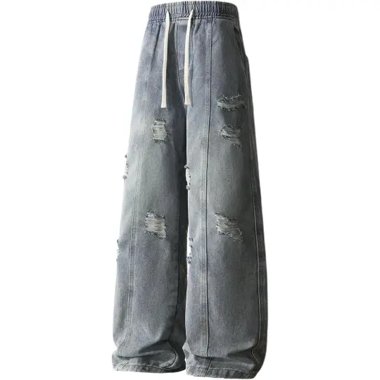 No Tears Jeans Unisex Moderate Wide Leg Pants