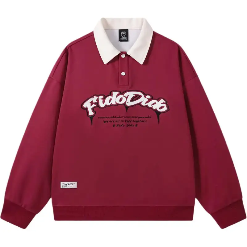 FIDO DIDO Sweatshirts Unisex Lapel Moderate Regular