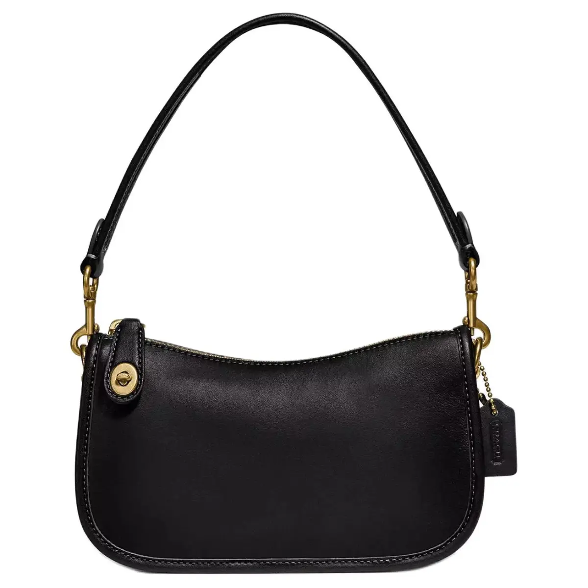 COACH Swinger Cow Leather Pochette, Shoulder Bag, Handbag Small Women's Black