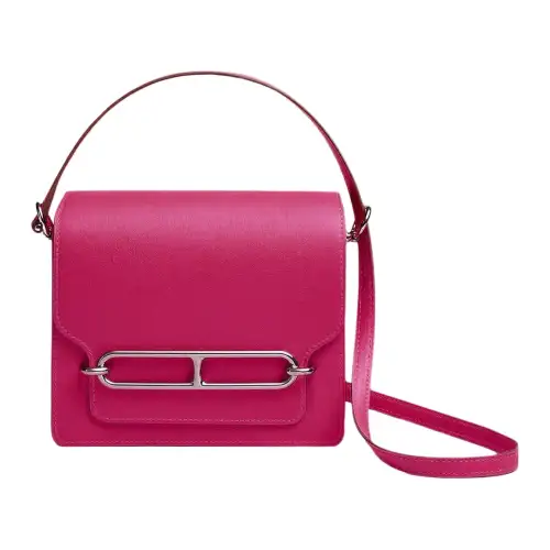 HERMES Roulis Evercolor Calfskin Pig Nose Bag, One Shoulder Handbag 18 Women's Plum