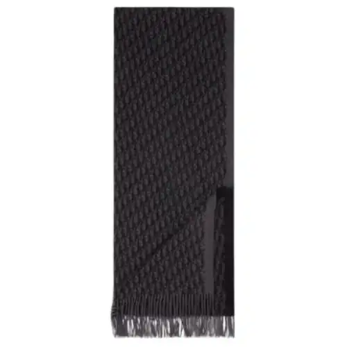 DIOR Print Mulberry Silk Scarves Men's Gray/Black