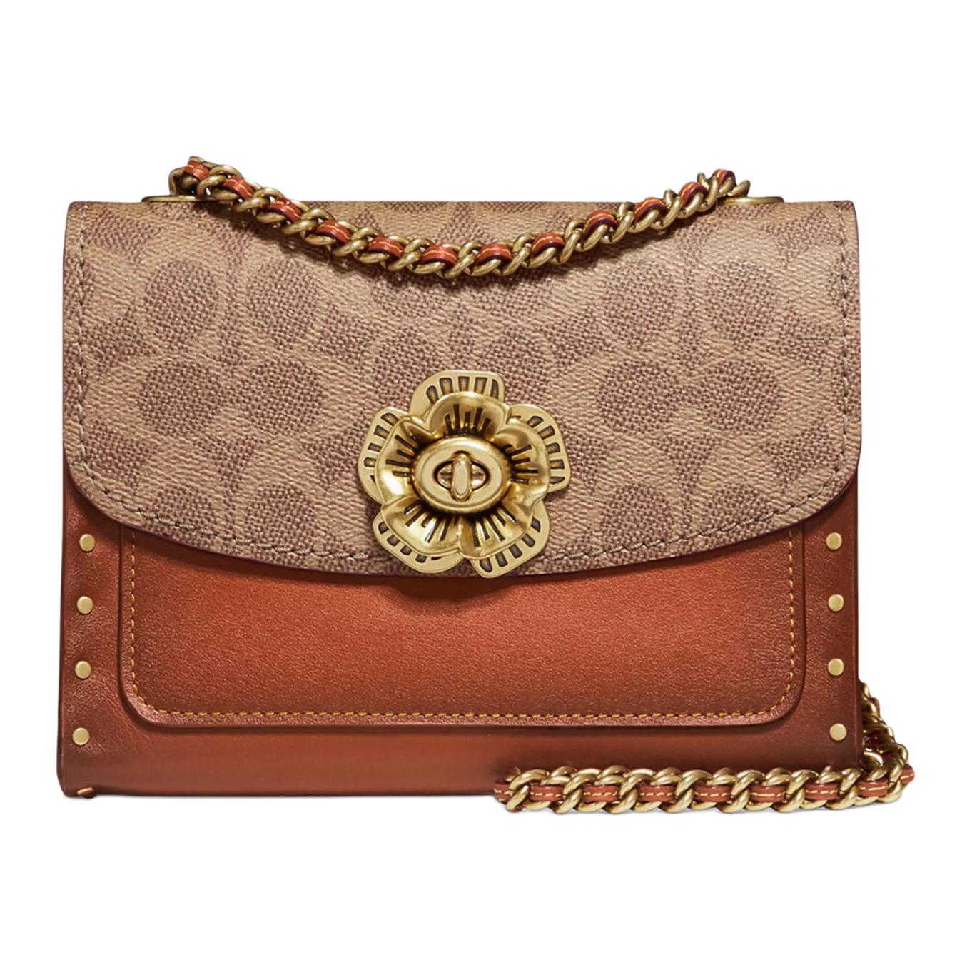 Женская сумка COACH Parker 18 (коричневая) — фото 2