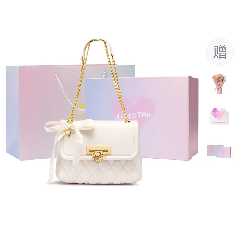 JUST STAR Synthetic Leather Portable Crossbody Underarm Shoulder Bag Regular Women's White/Black/Pink