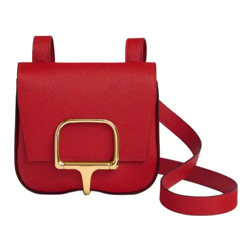 HERMES Della Cavalleria Epsom Leather Shoulder Bag, Crossbody Bag Mini Women's 5X Rouge Piment Pepper Red