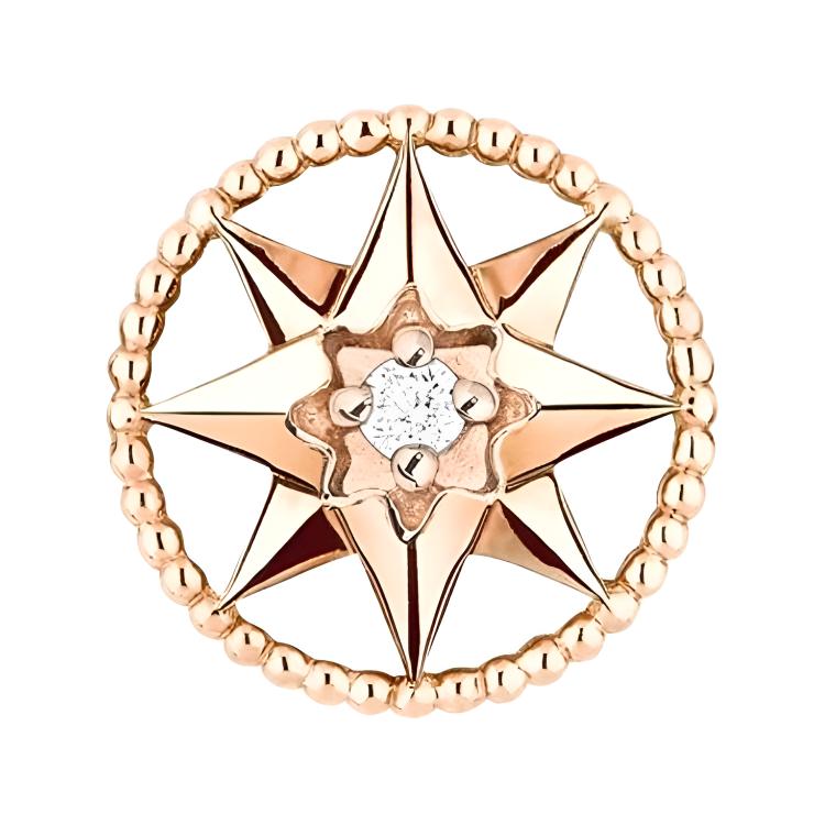 DIOR Dior LARGE SMALL ROSE DES VENTS Rose Gold and Diamond Earrings Women's Rose Gold