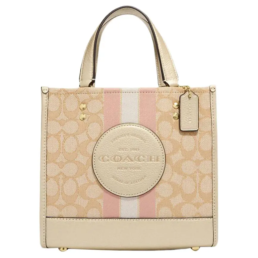 COACH Dempsey Iconic Jacquard Fabric Leather With Calfskin Tote Bag, Shopping Bag, Shoulder Bag, Crossbody Bag, Handbag