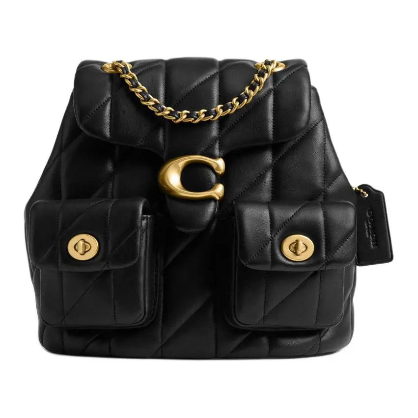 COACH Tabby Quilting Sheepskin Backpack Small Women's Black