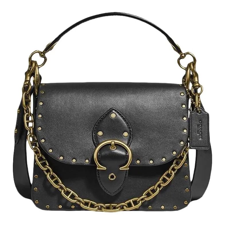 COACH Beat Leather Small Square Bag Handbag Small Women's Black