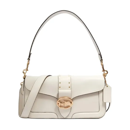 COACH Georgie Cow Leather Dionysus Shoulder Bag, Portable Crossbody Bag, Shoulder Bag Small Women's White