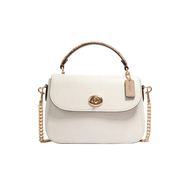 COACH Marlie Leather Handbag Medium Women's White