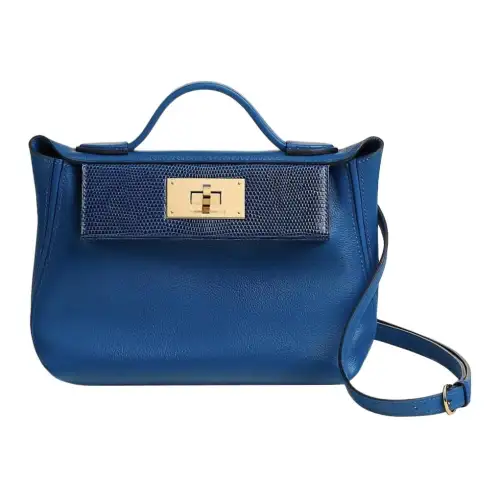 HERMES 24/24 Evercolor & Calfskin Portable Crossbody Bag, Shoulder Bag Women's Sapphire & French Blue