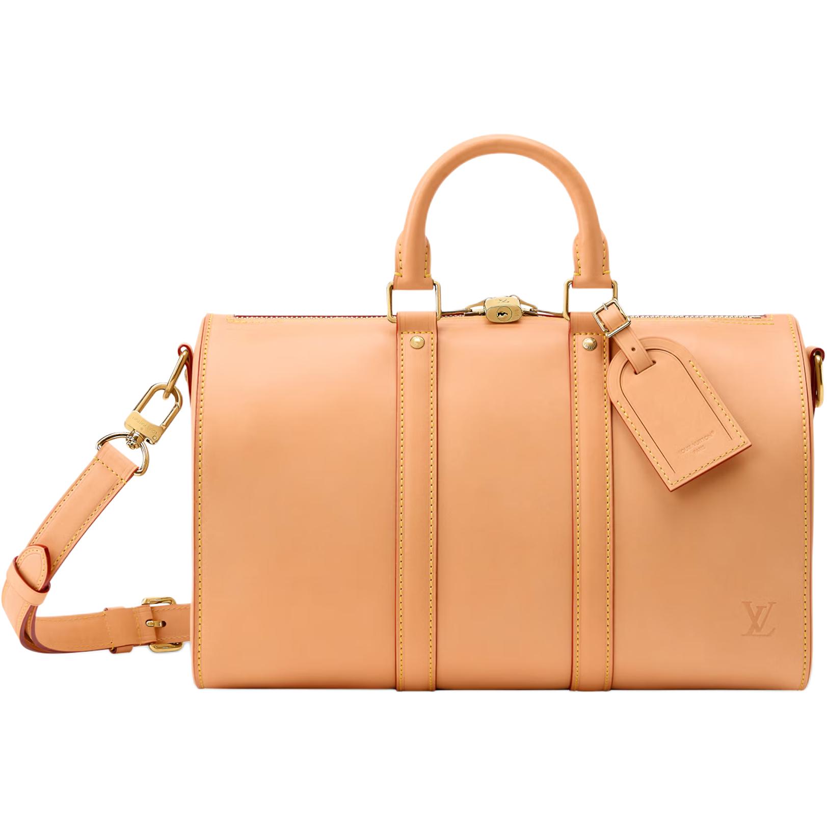 Мужская сумка Louis Vuitton Keepall Bandouliere 35 (бежевая)