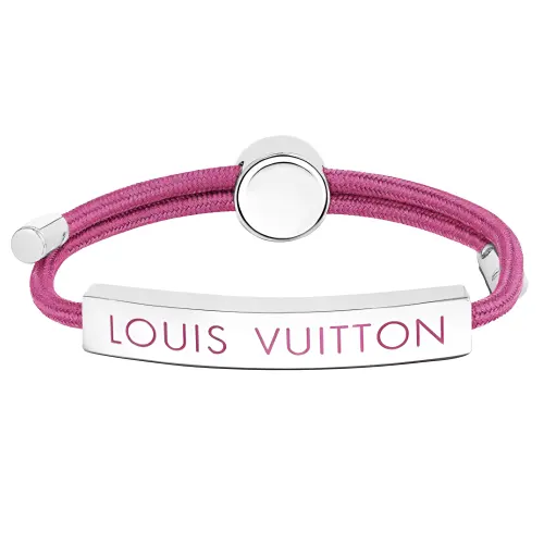 LOUIS VUITTON Silver Plate Pink Space Bracelet