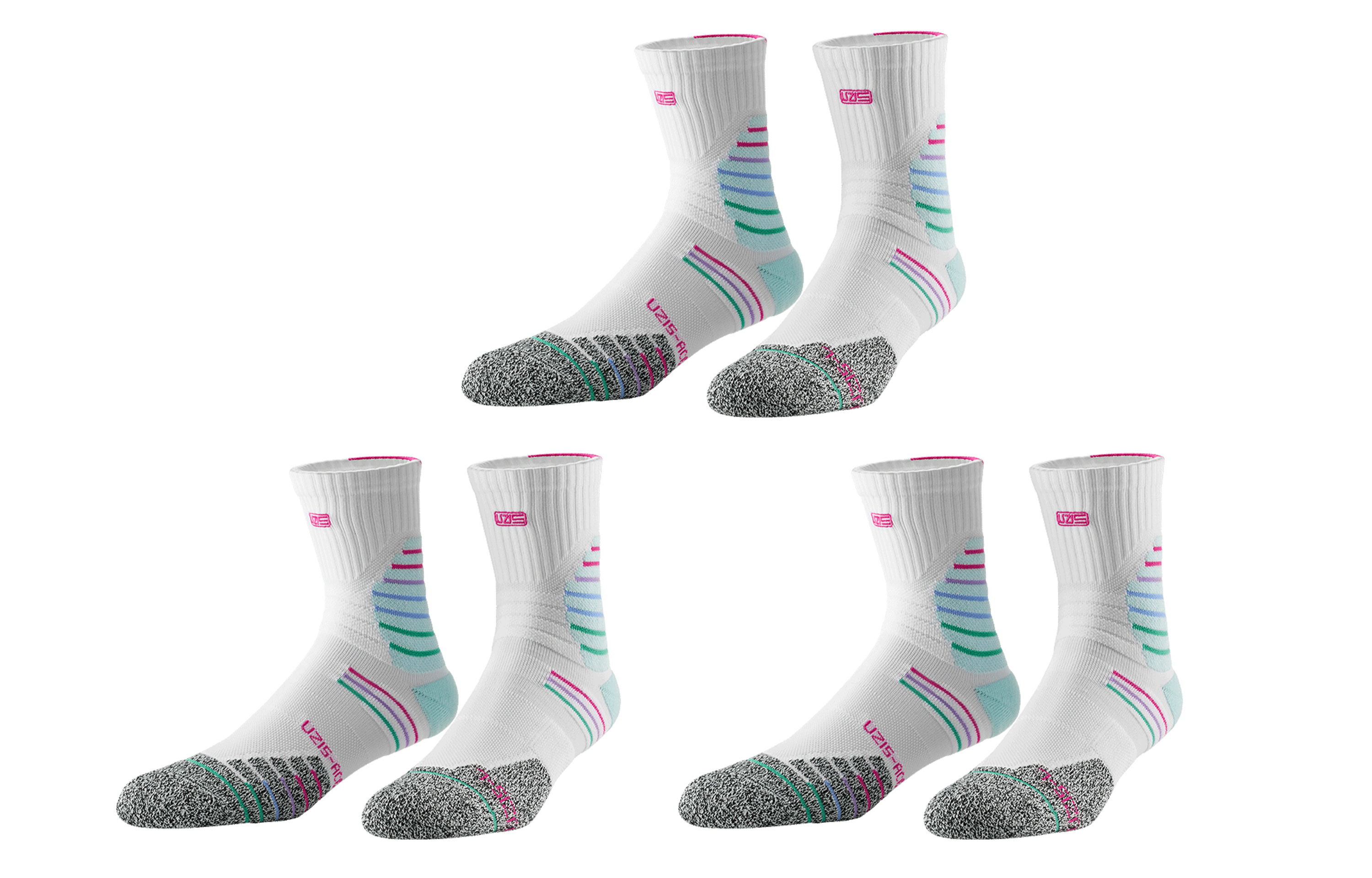 UZIS Mid Calf Socks Unisex 3 Pack
