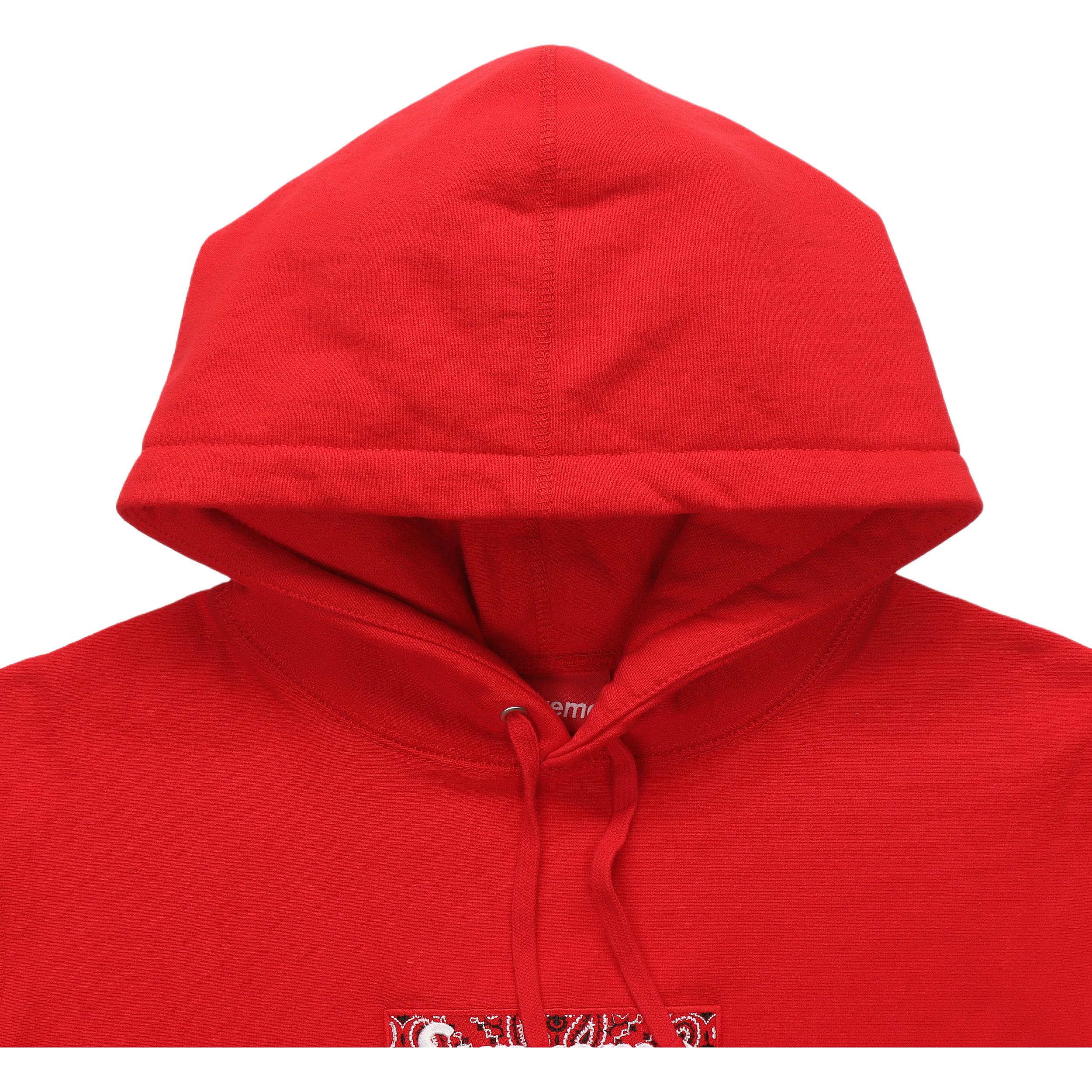 Худи Supreme FW19 Week 16 Bandana Box Logo Hooded Sweatshirt (красное) — фото 3