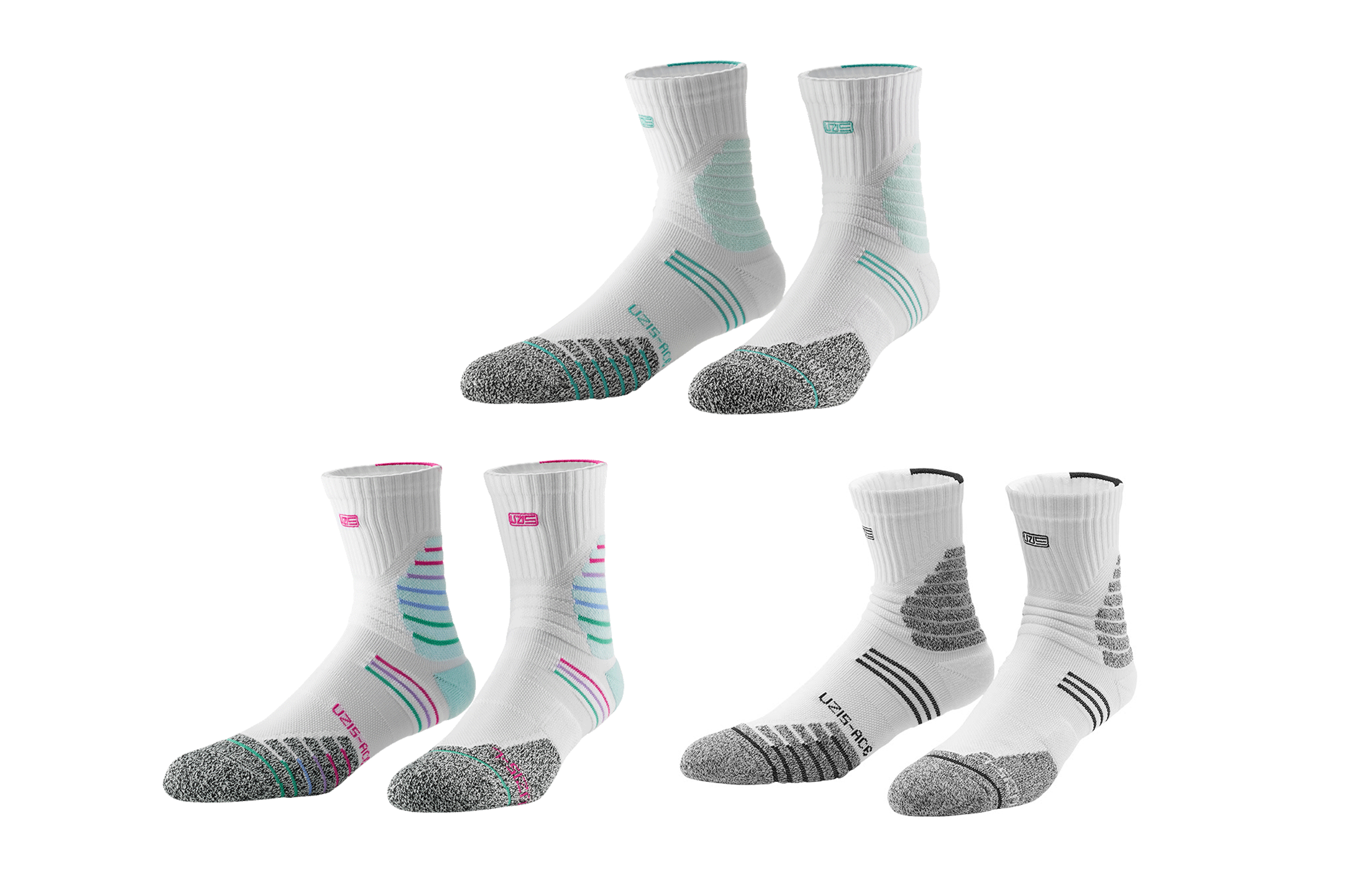 UZIS Mid Calf Socks Unisex 3 Pack